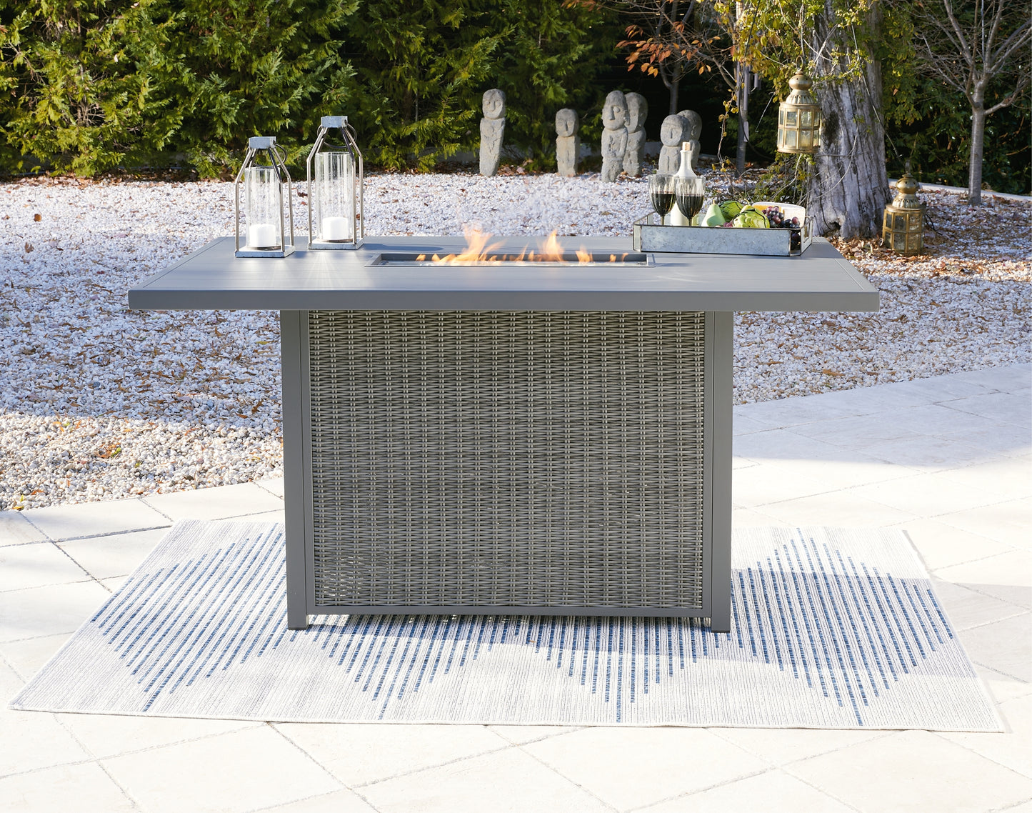 Palazzo RECT Bar Table w/Fire Pit