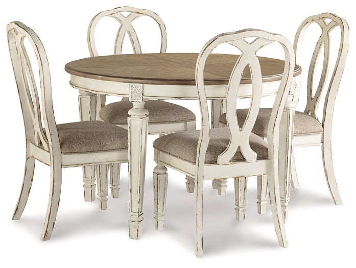 Realyn Dining Table and 4 Chairs