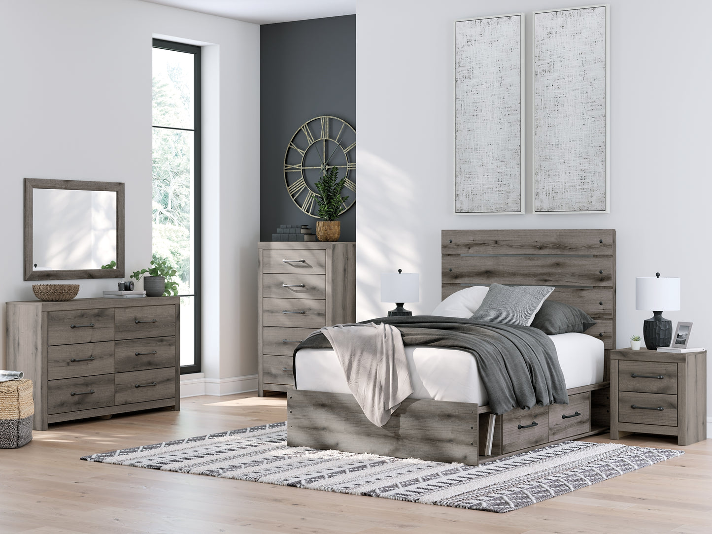 Graystorm Full Panel Storage Bed